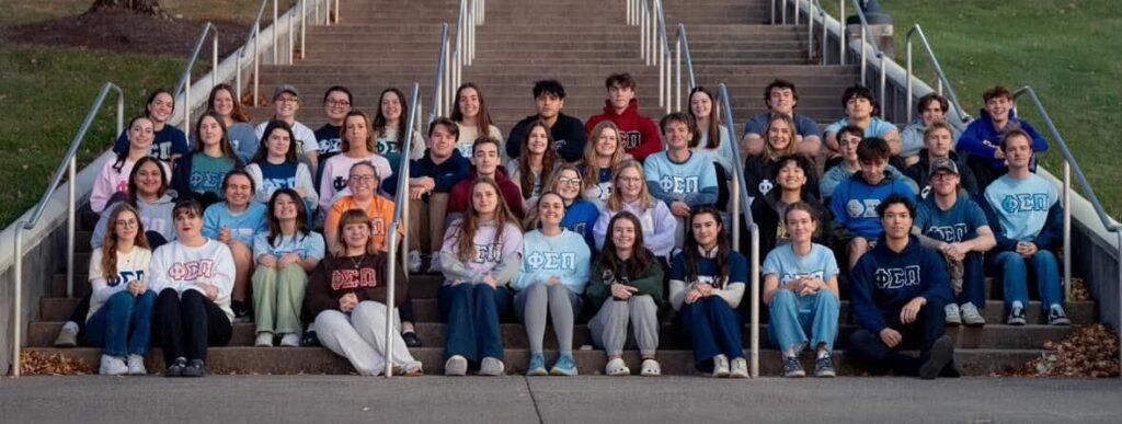 Beta Rho Members sitting together
