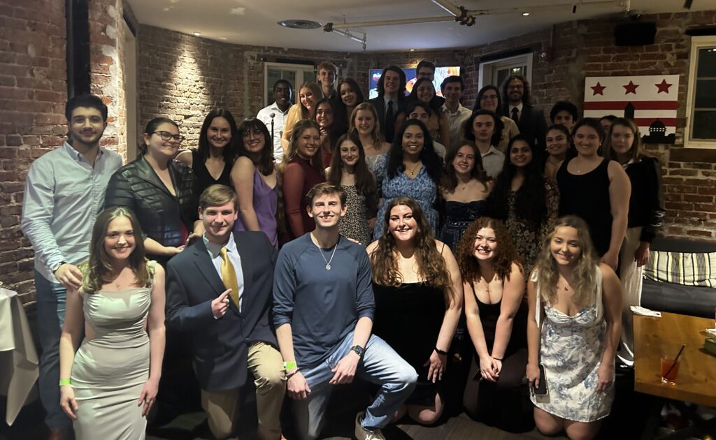 Beta Mu members standing together