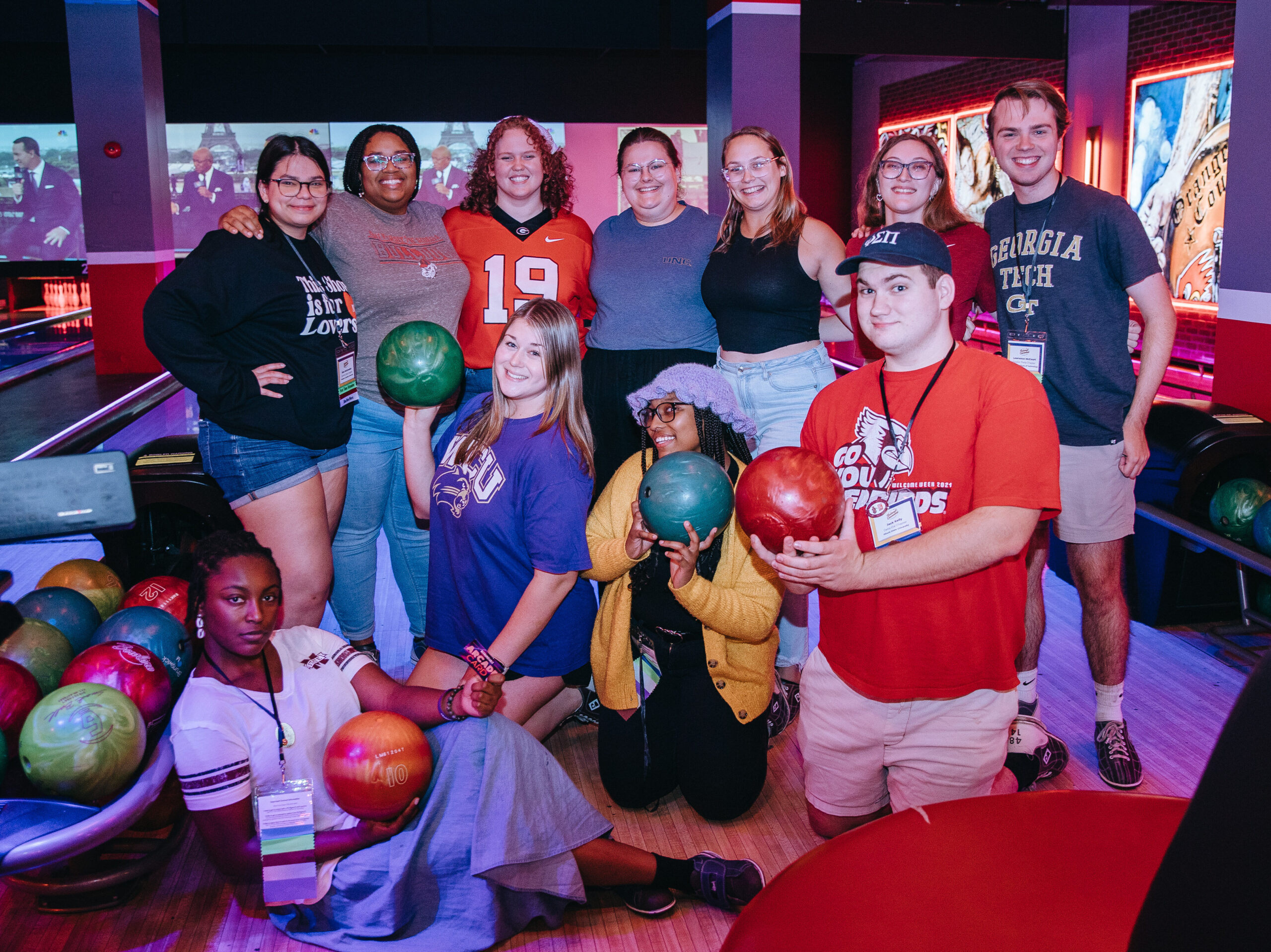 Group of Members together bowling