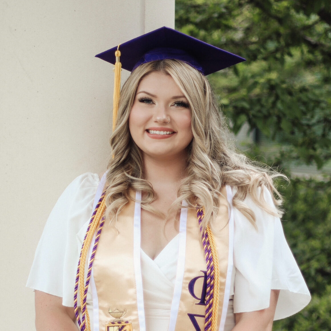 Evelyn Wilkie in cap and gown