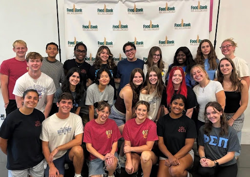 Members at a food bank