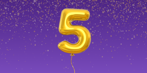 5 Number Balloons
