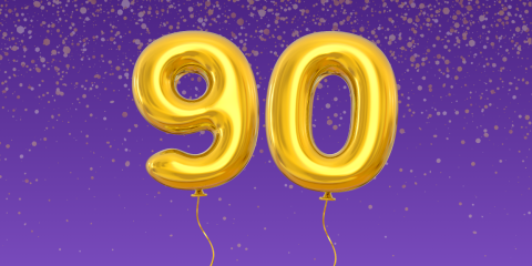 Gold balloons "90"